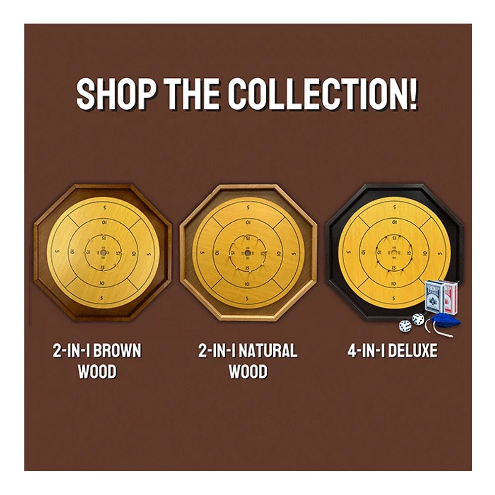 Crokinole 2 in 1 Natural Wood Color