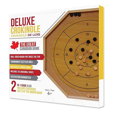 Crokinole 2 in 1 Natural Wood Color