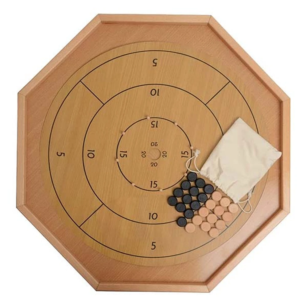 Crokinole 2 in 1 Natural Wood Color