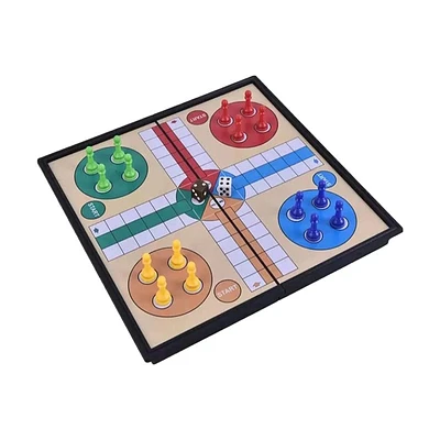 TradeOpia 3-in-1 Snakes and Ladders, Classic Ludo and Chinese Checkers 12.6″ Family Games Set