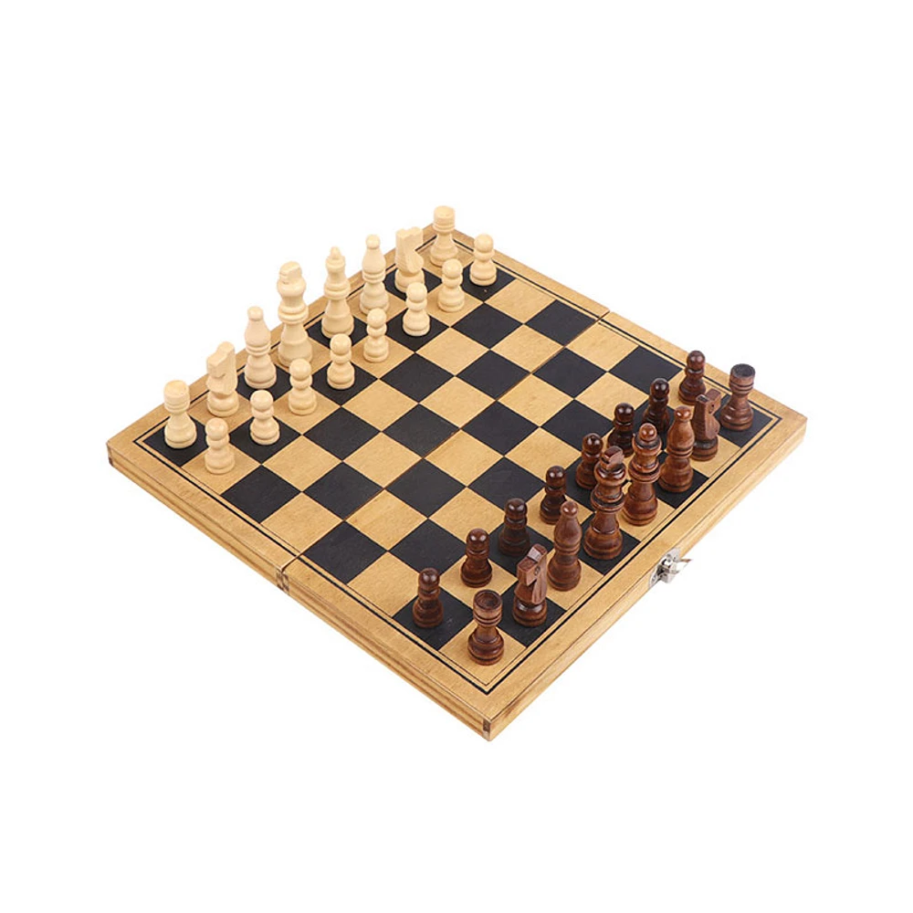 Chess Checkers Magnetic Bamboo Chess Set Family Game Set Chess Game