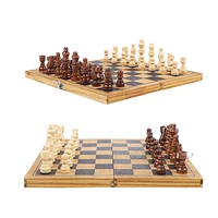 Chess Checkers Magnetic Bamboo Chess Set Family Game Set Chess Game