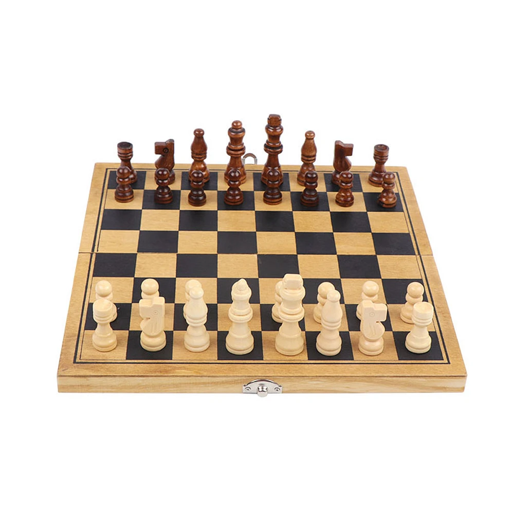 Chess Checkers Magnetic Bamboo Chess Set Family Game Set Chess Game