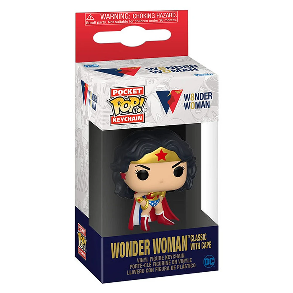 Funko Key Chain Pocket DC Wonder Woman 80th Wonder Woman Classic With Cape