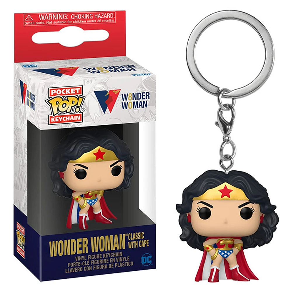 Funko Key Chain Pocket DC Wonder Woman 80th Wonder Woman Classic With Cape