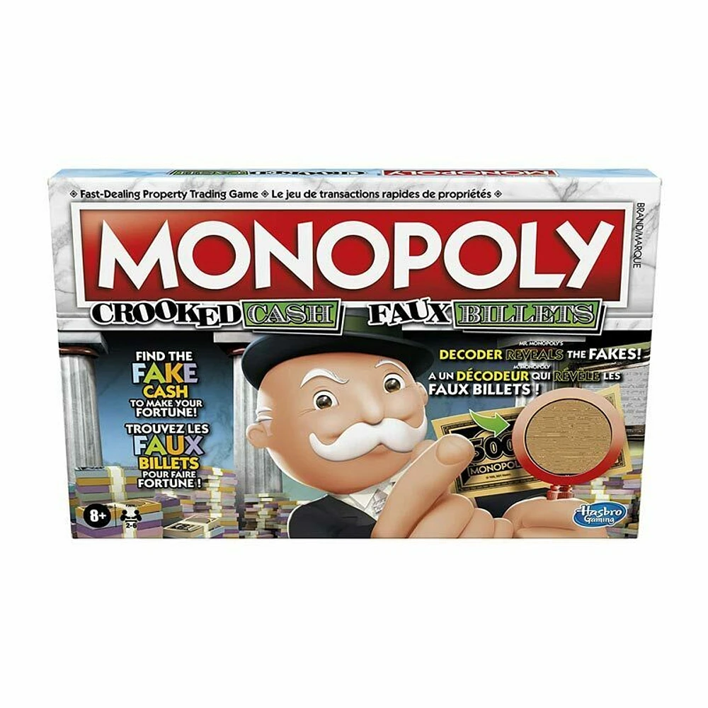 Hasbro Monopoly Crooked Cash Board Game for Families and Kids Ages 8 and Up