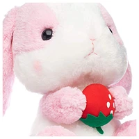 Amuse Bunny Milk-chan Pink Holding a Strawberry Plush