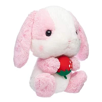 Amuse Bunny Milk-chan Pink Holding a Strawberry Plush