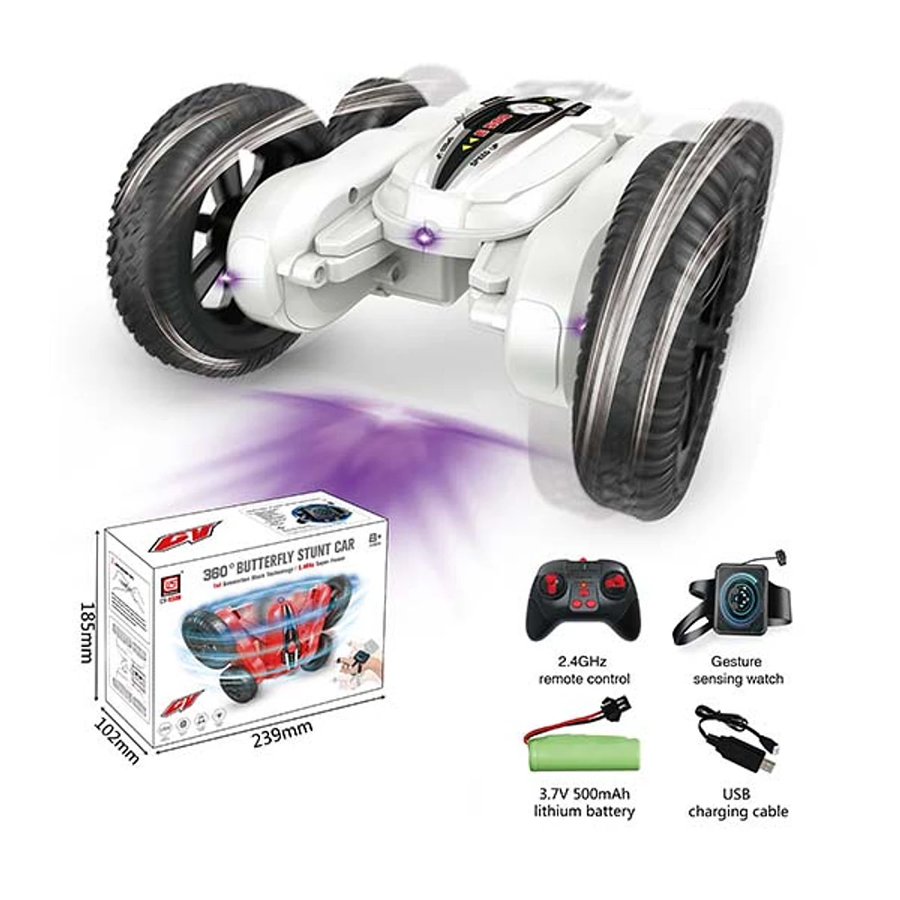 Remote Control – 360 Butterfly Stunt Car White 2.4G