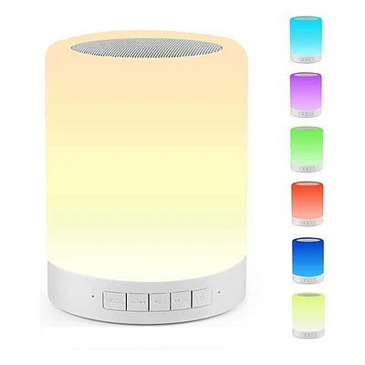 Touch Bedside Lamp Night Light Bluetooth Speaker Rechargeable