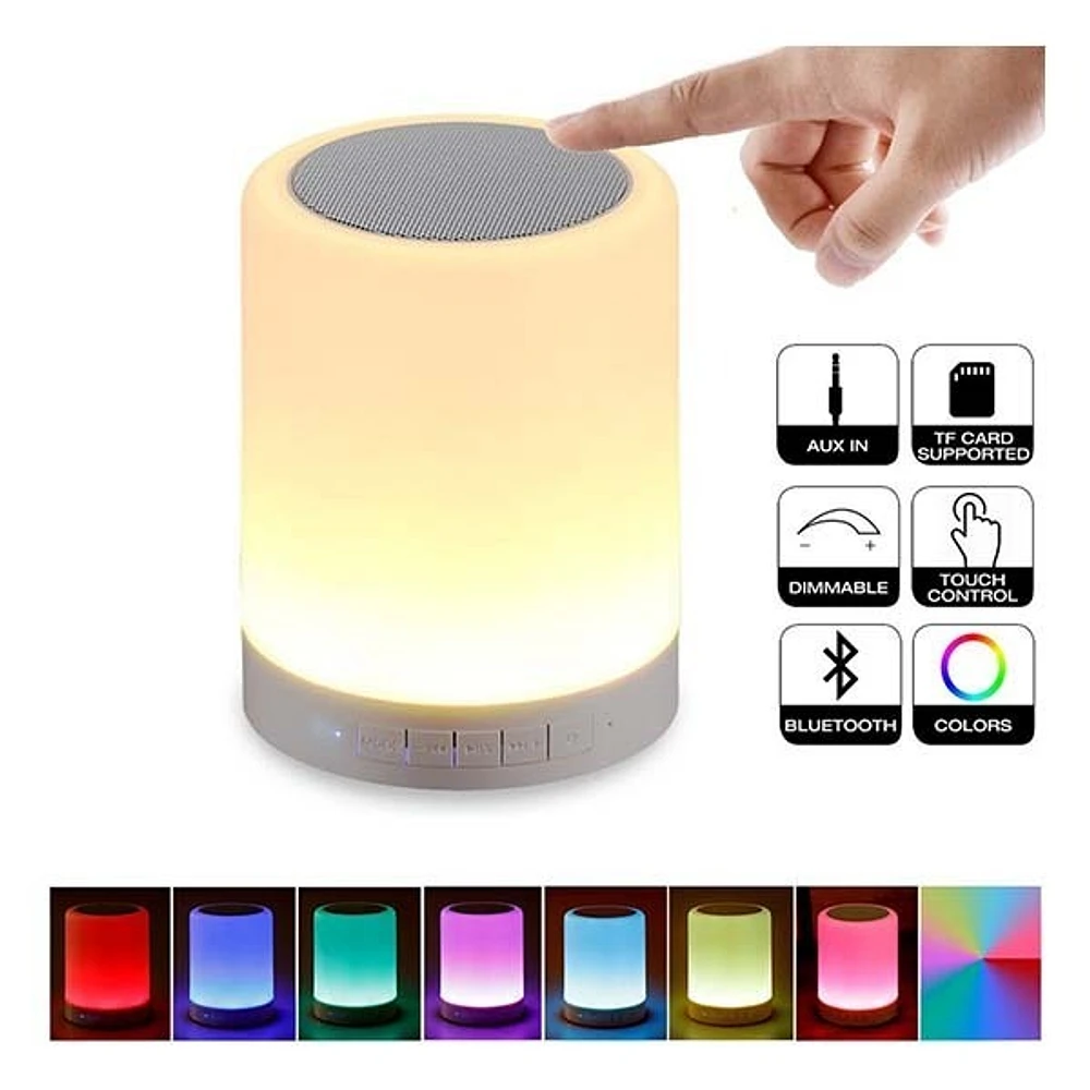 Touch Bedside Lamp Night Light Bluetooth Speaker Rechargeable