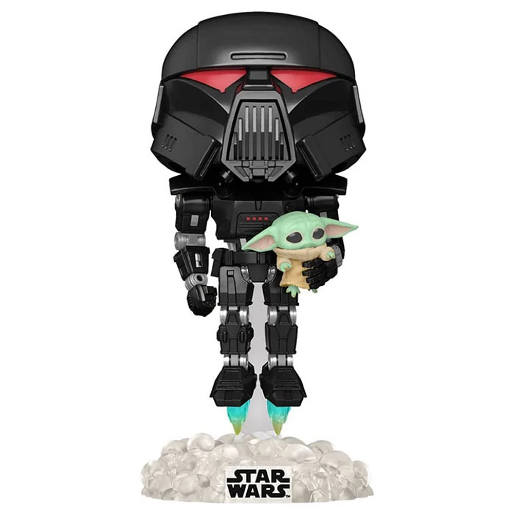 Funko Pop! Star Wars The Mandalorian Dark Trooper with Grogu GITD