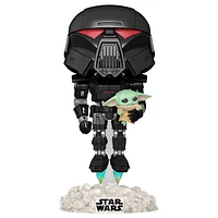 Funko Pop! Star Wars The Mandalorian Dark Trooper with Grogu GITD