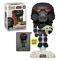 Funko Pop! Star Wars The Mandalorian Dark Trooper with Grogu GITD