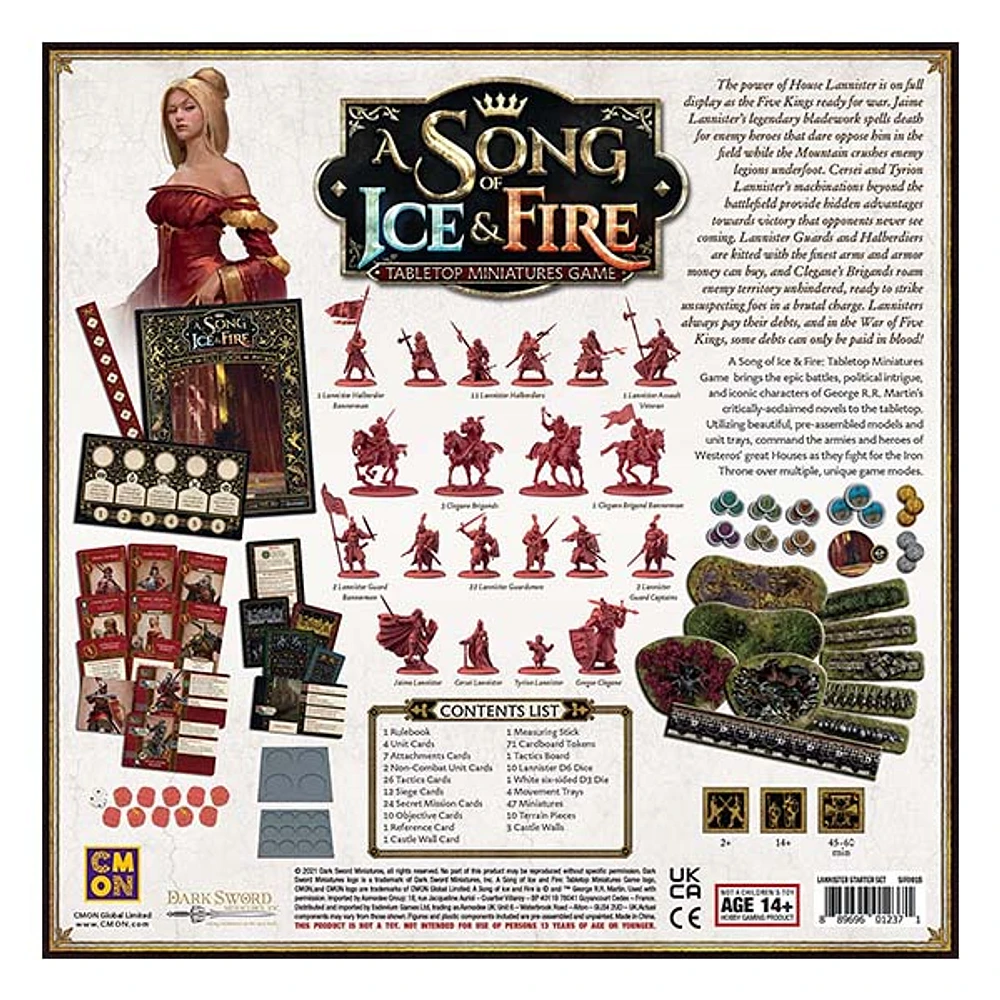 A Song Of Ice & Fire Tabletop Miniatures Game Lannister Starter Set Strategy Game