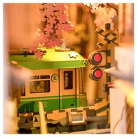 3D Wooden Puzzle House Book Nook Sakura Tram