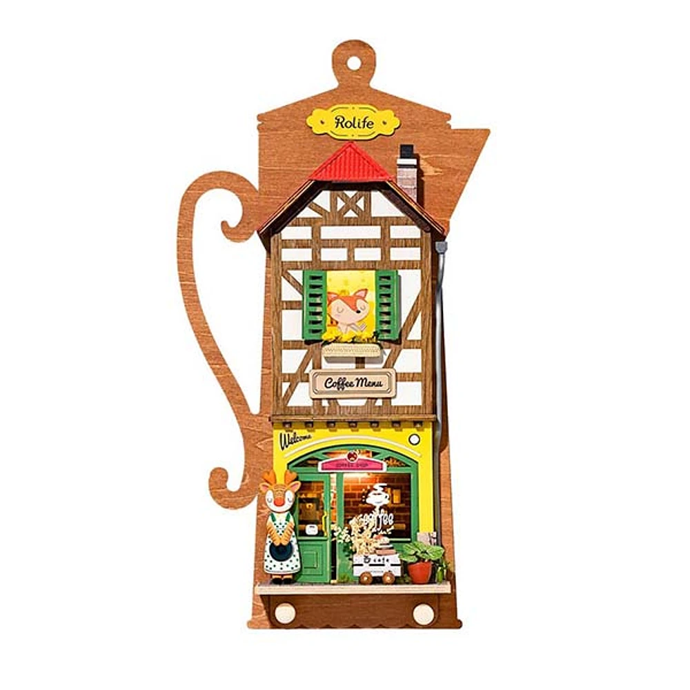 3D Wooden Puzzle Book Nook Aroma Toast Lab And Lazy Coffee House 2 Sets