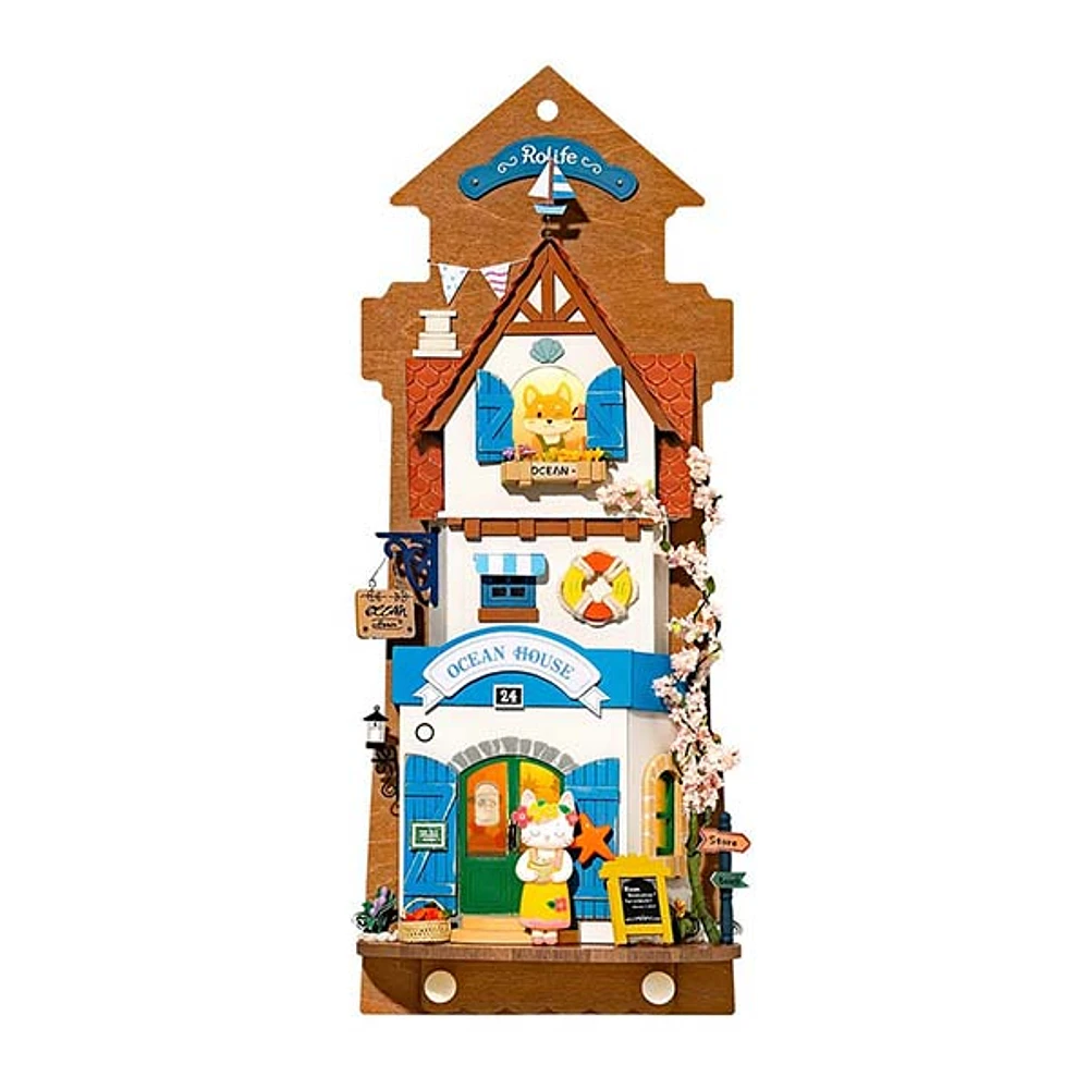 3D Wooden Puzzle House Kit Love Post Office And Island Dream Villa 2 Sets