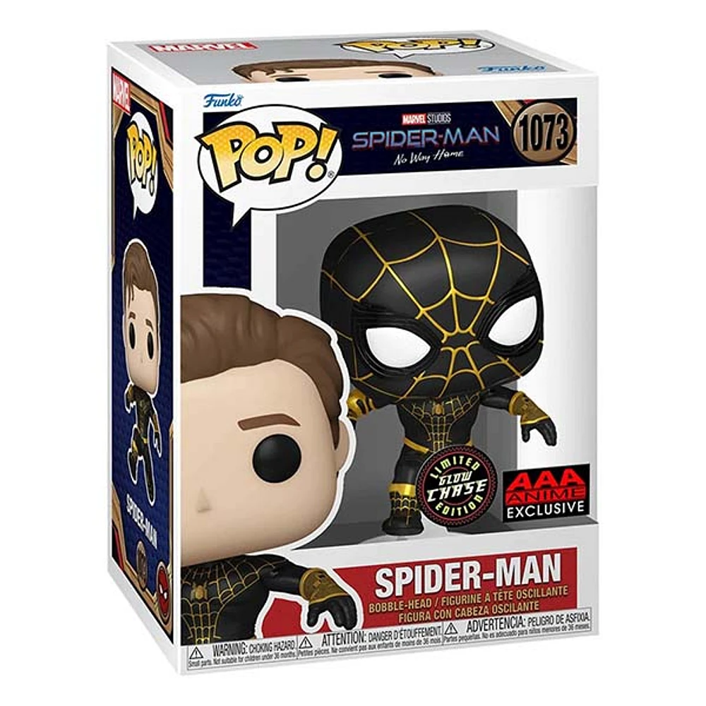 Funko Pop! Marvel No Way Home Spider Man Unmasked Black Suit Chase Edition