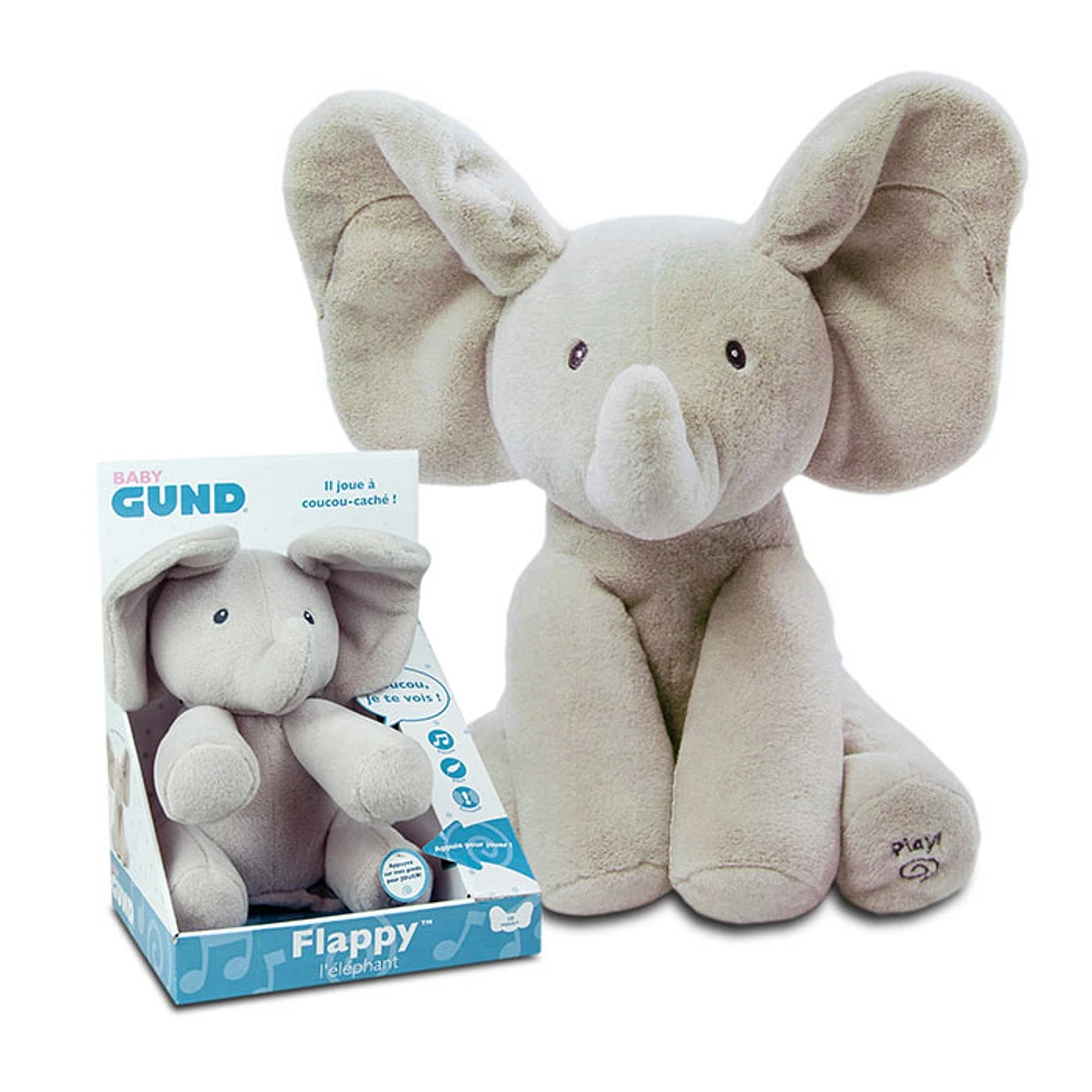 GUND Baby Official Animated Flappy The Elephant Baby Toy 12 Inch Plush French Version