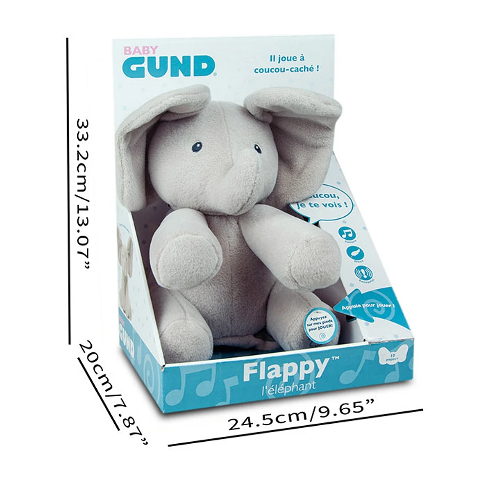 GUND Baby Official Animated Flappy The Elephant Baby Toy 12 Inch Plush French Version