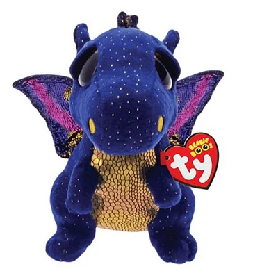 Ty Beanie Boos- Saffire Blue Speckled Dragon Small Plush