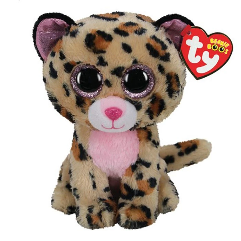 Ty Beanie Boos -Livvie Brown And Pink Leopard 6 inch Plush