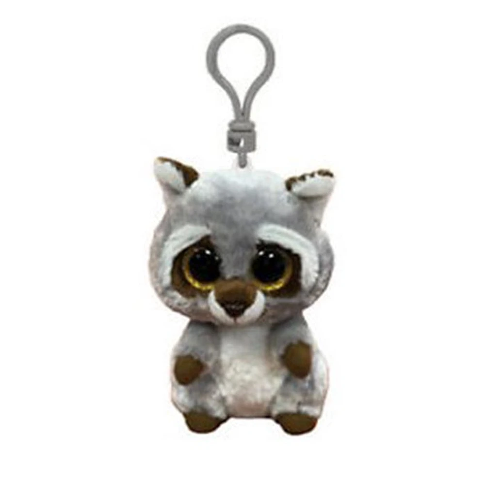 TY Beanie Boos – OAKIE the Raccoon Glitter Eyes, Key Clip – 3 inch