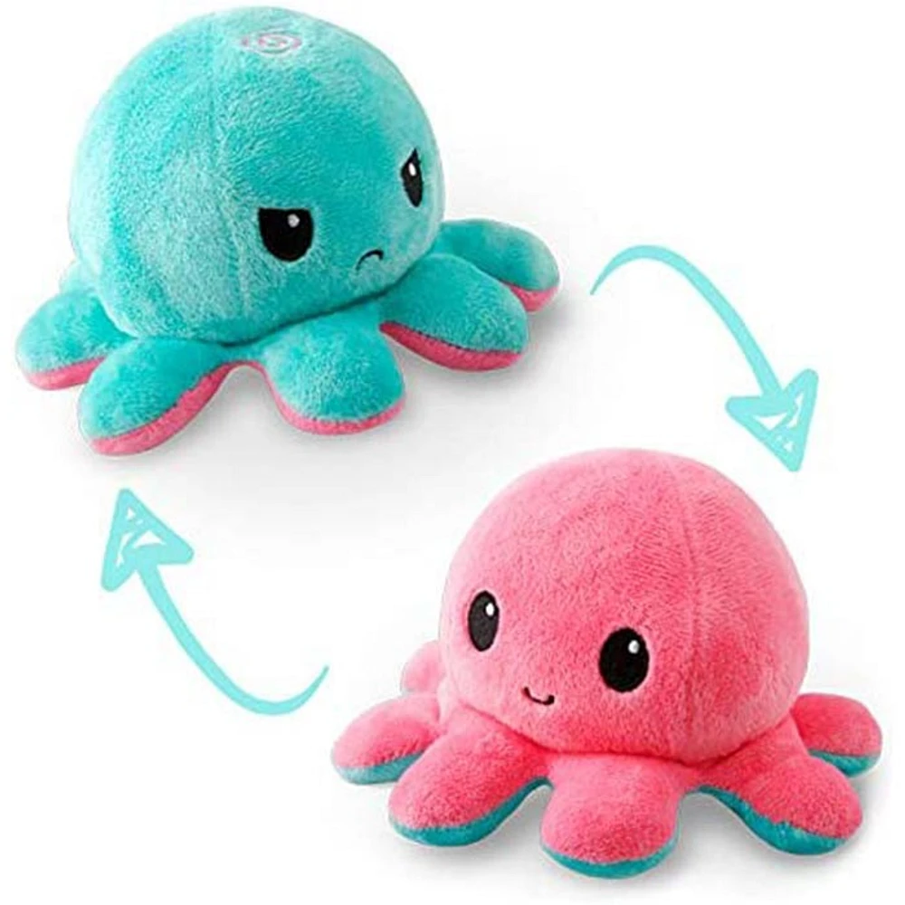 TeeTurtle The Original Reversible Octopus Plushie Patented Design Pink And Aqua