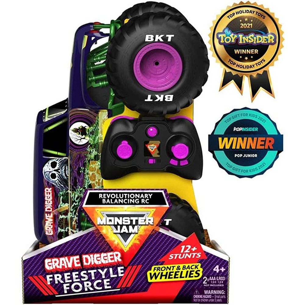 Spin Master Monster Jam 1:15 Scale Official Grave Digger Freestyle Force RC Monster Truck