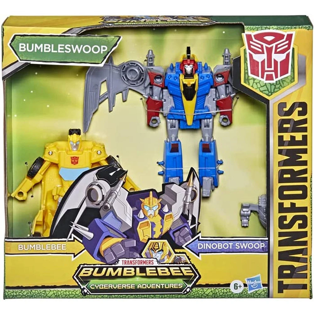 Transformers Bumblebee Cyberverse Adventures Dinobots Unite Toys Dino Combiners Bumbleswoop 2 Pack Action Figures