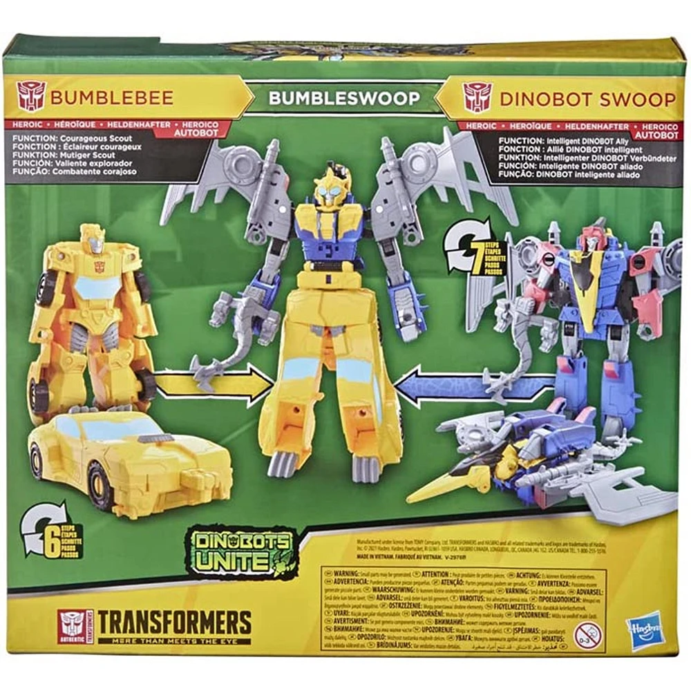 Transformers Bumblebee Cyberverse Adventures Dinobots Unite Toys Dino Combiners Bumbleswoop 2 Pack Action Figures