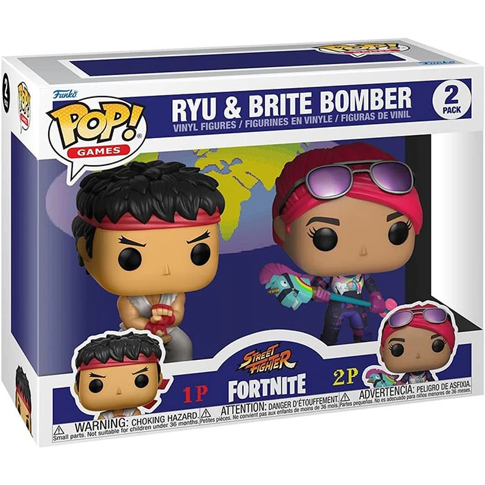 Funko Pop! Games Fortnite Ryu and Brite Bomber 2 Pack