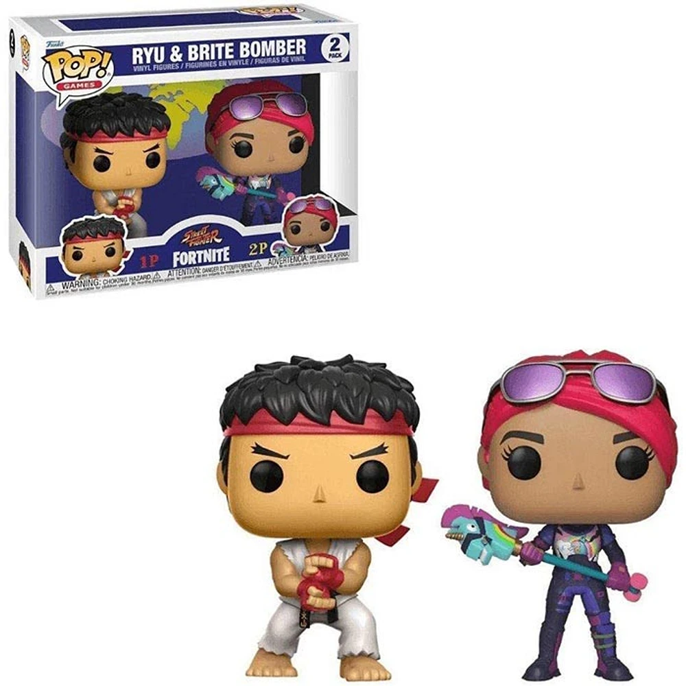 Funko Pop! Games Fortnite Ryu and Brite Bomber 2 Pack