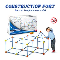 Kids Construction Fort Building Kit 69 PCS Indoor/Outdoor Play