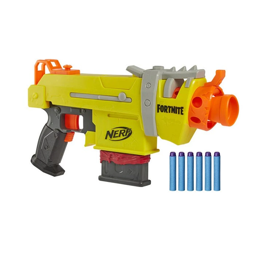 Nerf Fortnite SMG-L Motorized Dart Blaster Includes 3 Targets, 6-Dart Clip & 6 Official Darts