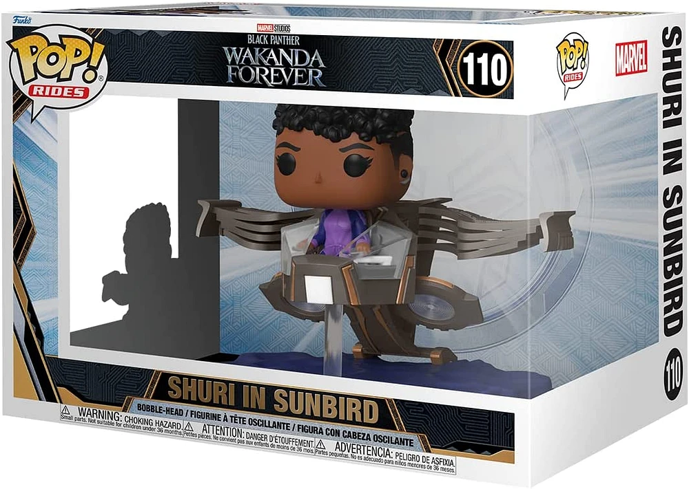 Funko Pop! Rides Super Deluxe Marvel Black Panther Wakanda Forever Shuri in Sunbird