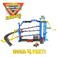 Monster Jam Garage Playset and Storage with Exclusive Grave Digger Monster Truck, Lights and Sounds