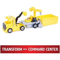 PAW Patrol, Rubble 2 in 1 Transforming X-Treme Truck with Excavator Toy, Crane Toy, Lights and Sounds