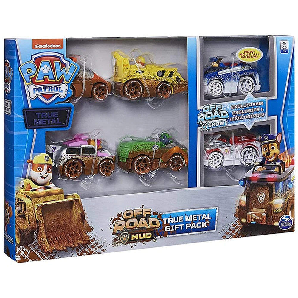 Paw Patrol, True Metal Off-Road Gift Pack of 6 Collectible Die-Cast Vehicles, 1:55 Scale