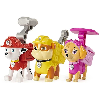 Paw Patrol, Action Pack Pups Marshall, Skye and Rubble 3-Pack of Collectible Toy Figures