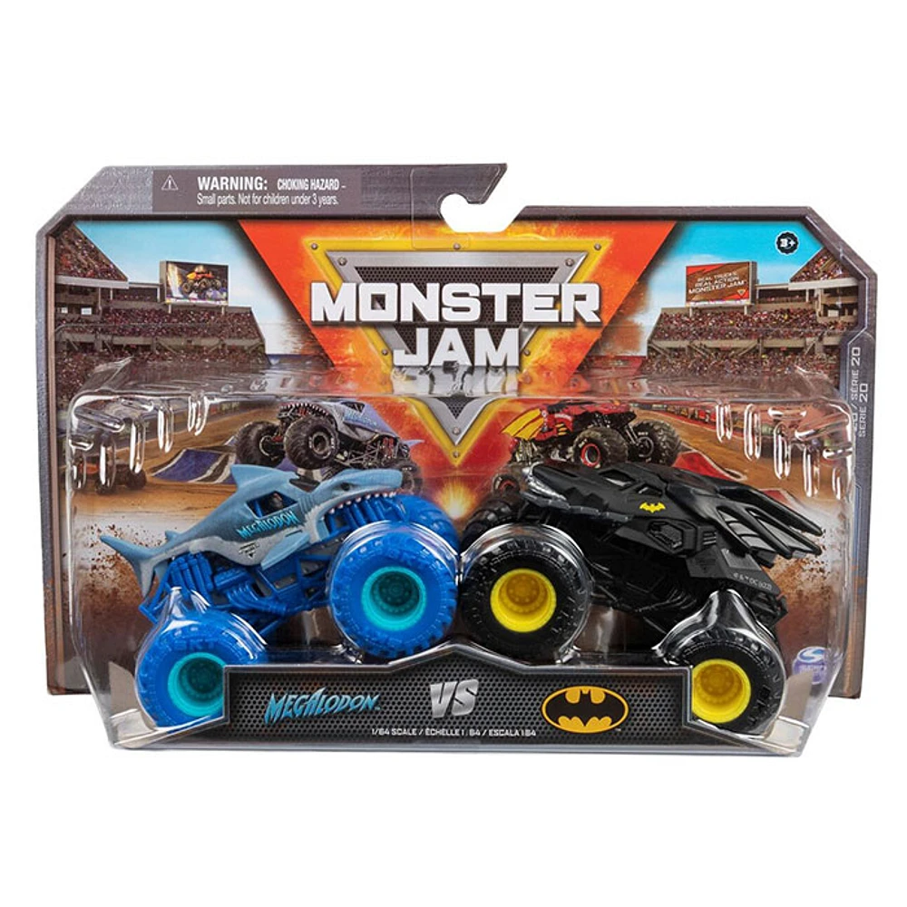 Monster Jam Official Batman VS Megalodon Die Cast Monster Trucks