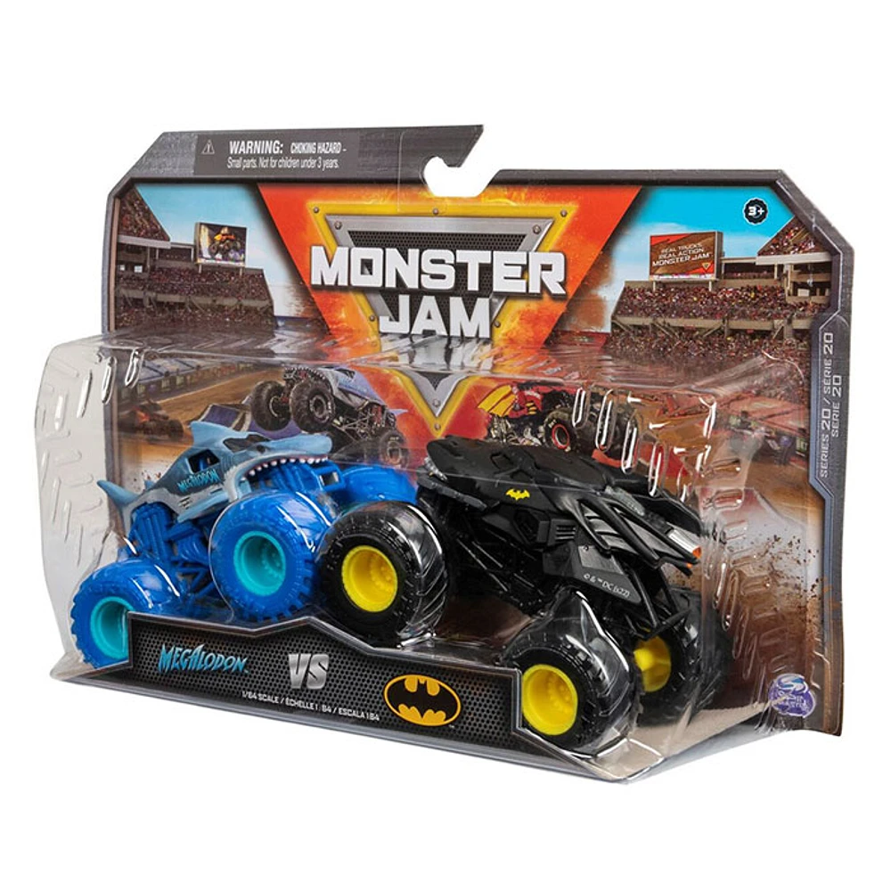 Monster Jam Official Batman VS Megalodon Die Cast Monster Trucks