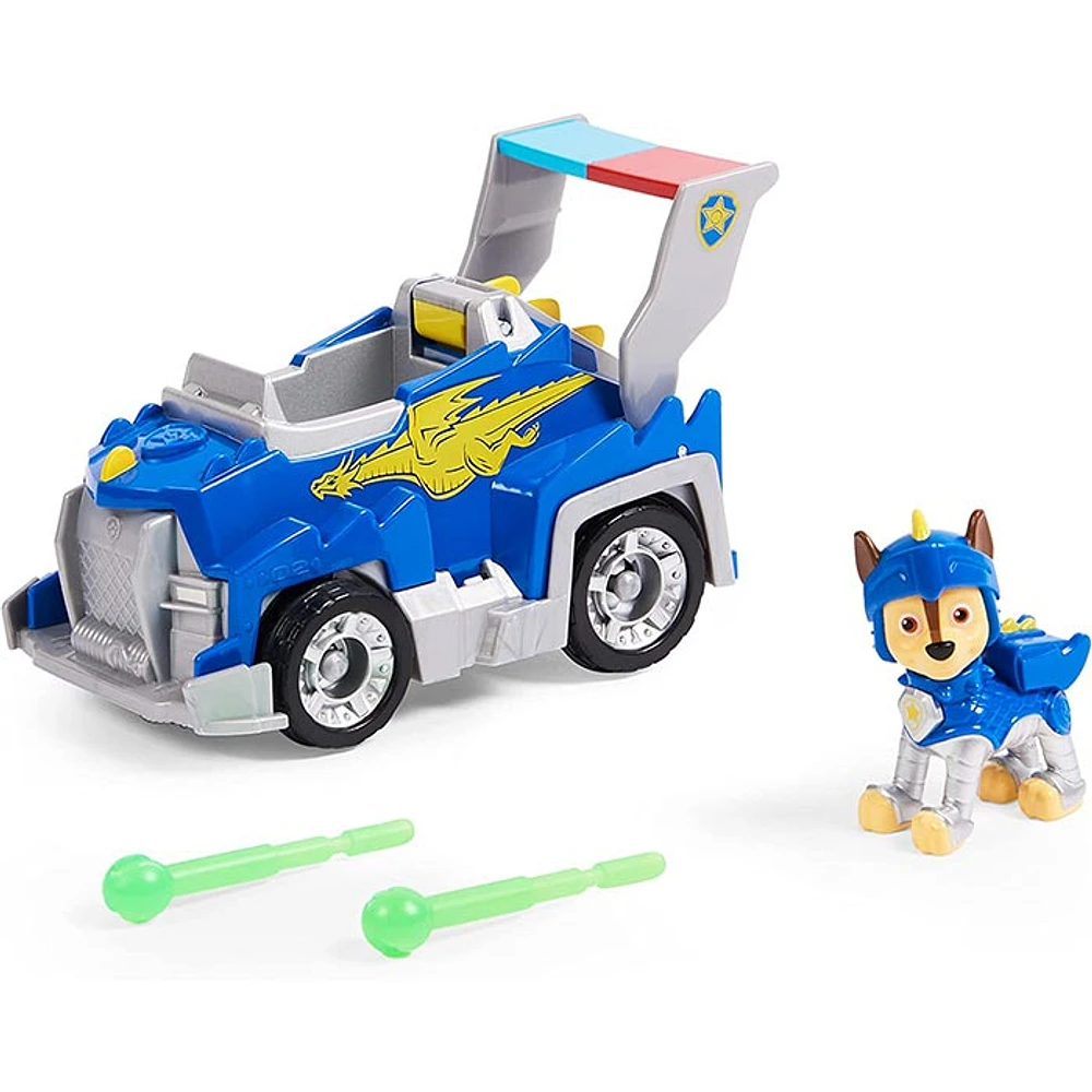 PAW Patrol, Rescue Knights Chase Transforming Toy Car with Collectible Action Figure