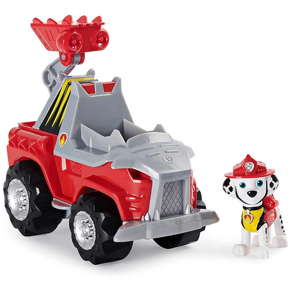 PAW Patrol, Dino Rescue Marshall s Deluxe Rev Up Vehicle with Mystery Dinosaur Figure