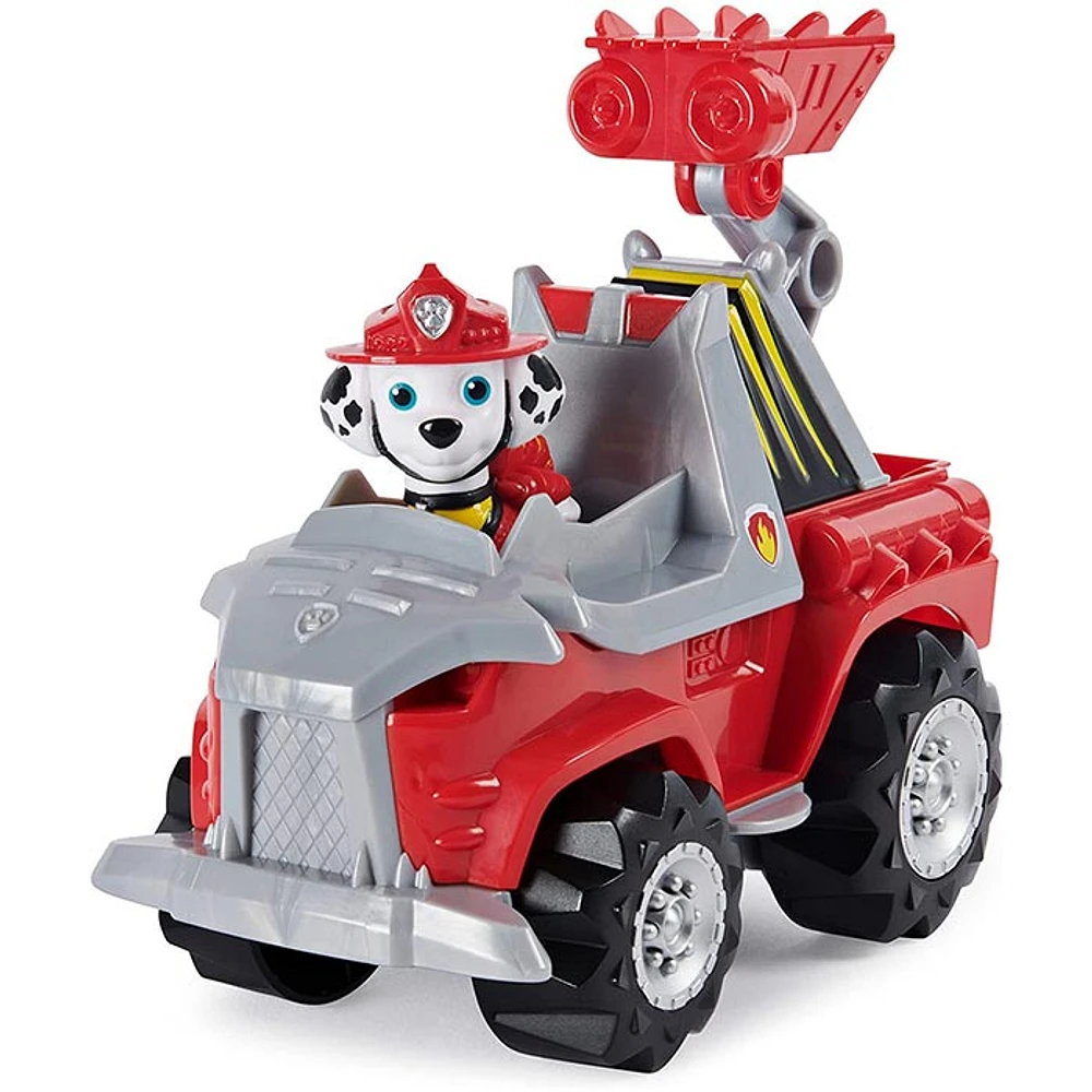 PAW Patrol, Dino Rescue Marshall s Deluxe Rev Up Vehicle with Mystery Dinosaur Figure