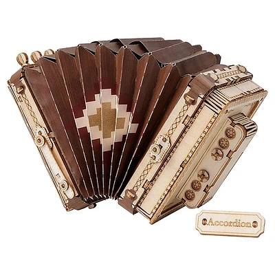 Rolife 3D Wooden Puzzle Accordion Musical DIY Decor