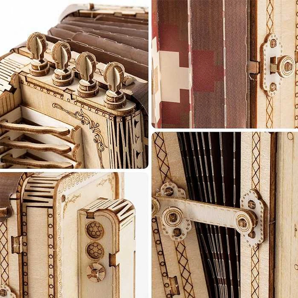 Rolife 3D Wooden Puzzle Accordion Musical DIY Decor