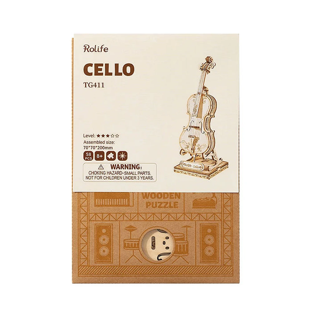 Rolife 3D Wooden Puzzles for Cello Musical Instrument Model DIY