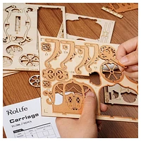 Rolfie 3D Wooden Puzzle Classic Carriage DIY Model Kits Decor